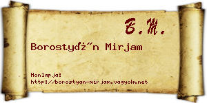 Borostyán Mirjam névjegykártya